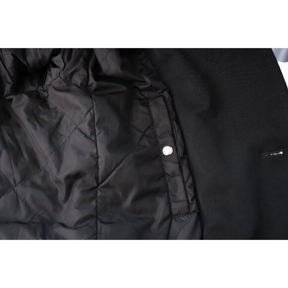 Prada Milano Women's 44 Black Double-Breasted Polyester Trench Coat Mid Length - Picture 10 of 13